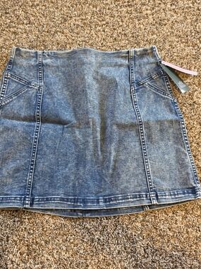 wild fable Blue Denim Panel A-Line Mini Skirt Size 12